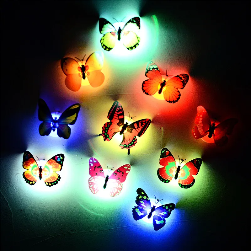 (Buy 1 Get 1) Fashion Colorful Butterfly 3D Simulation Paste LED Decorative Wall Night Light