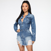 Women'S Fashion Button Down Denim Dress