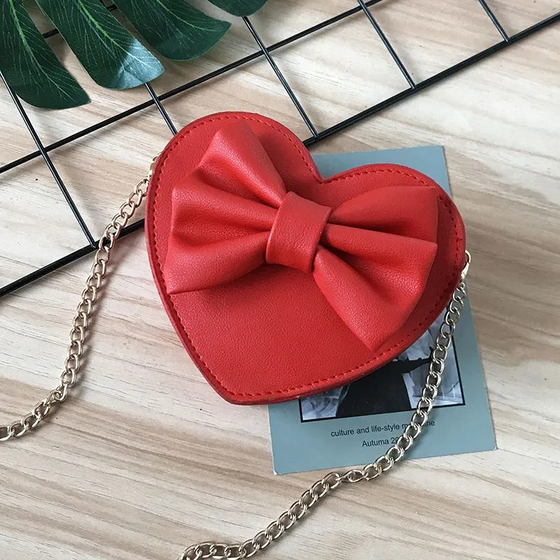 Girl Heart Pattern Knot Mini Crossbody Bag