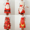 (Buy 1 Get 1) Christmas Print Santa Elk Kitchen Apron Tableware