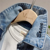 Boys Fashion Lapel Letter Embroidered Denim Shirt