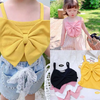 Girls Cute Bow Suspenders T-Shirt