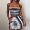 Fashion Women'S Stripe Print Camis And Skirt Set