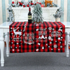 Christmas Red Black Plaid Polyester Cotton Tablecloth Placemat Tableware