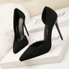 Women Fashion Simple Sexy Plus Size Suede Point-Toe High Heels Pumps