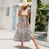 Women Fashion Summer Vacation Floral Print Swing Skirt