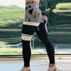 Stripe Print High-Waisted Sports Hip-Lifting Pants