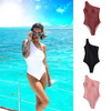 Women'S Solid Color High Waist One Shoulder Sexy One Piece Swimsuit