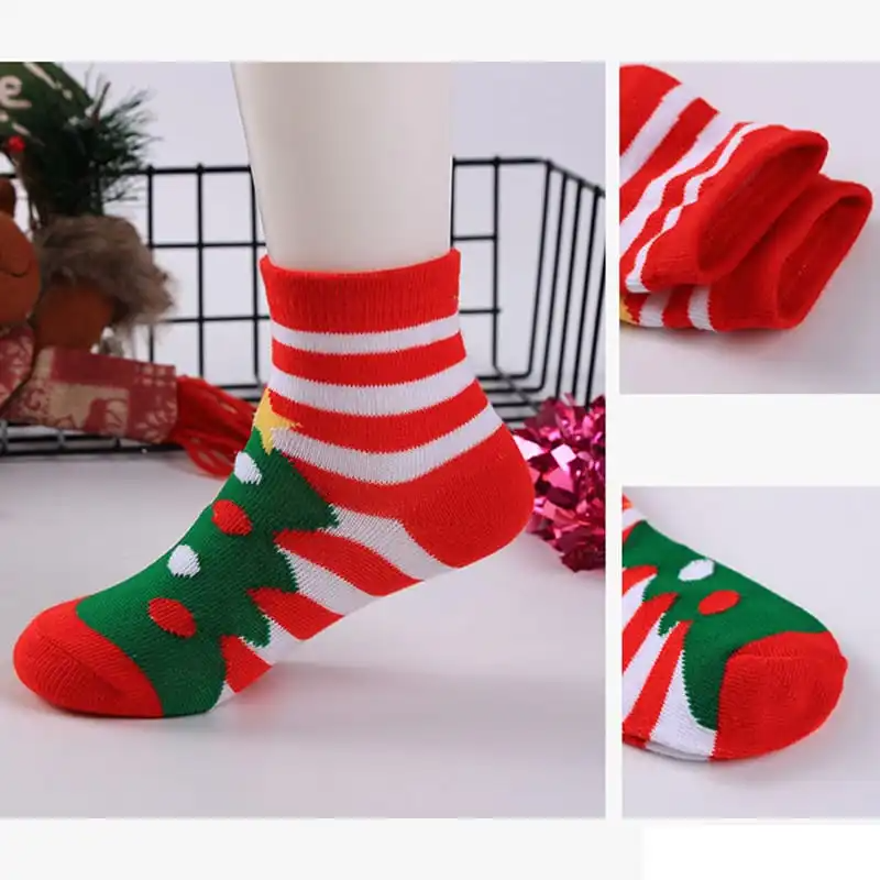 5 Pairs/Set Kids Fashion Christmas Series Socks