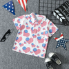 Children Kids Baby Fashion Boys Short Sleeve Star Print Shirt Independence Day Flag