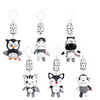 Cartoon Owl Animal Shape Black White Bed Hanging Rattle Plush Toy