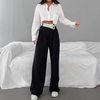 Women Fashion Solid Color Wide Leg Pant