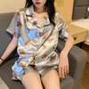 Women Cozy Short Sleeve Bear Print Short Sleeve Sleepwear Pajamas