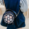 Girls Round Flower Decoration Crossbody Bag