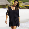 Summer Plus Size Women'S Knitted Hollow Loose Beach Skirt Blouse Dress Cover Up