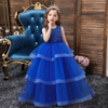 Kids Toddler Big Girls Fashion Party Cute Sweet Floral Solid Color Pearl Pleated Sleeveless Mesh Party Tutu Dress