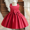 Kids Toddler Girls Fashion Party Cute Sweet Solid Color Bow Pleated Sleeveless Party Tutu Dress