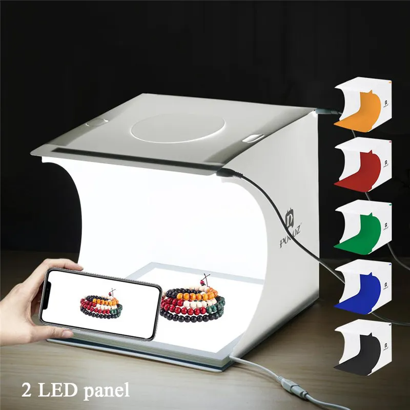 (Buy 1 Get 1)20*20*20cm USB Charging Folding Portable Tabletop Photography Light Box