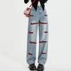 Women'S Fashion Towel Cotton Letter Embroidered Wide Leg Trousers