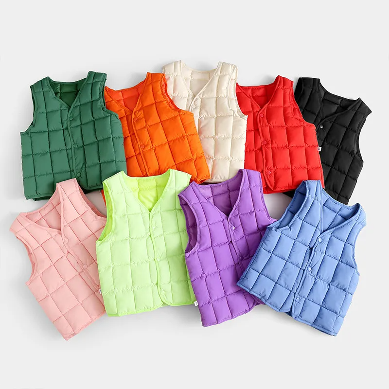 Kids Toddler Girls Boy Fashion Solid Down Cotton Thermal Vest