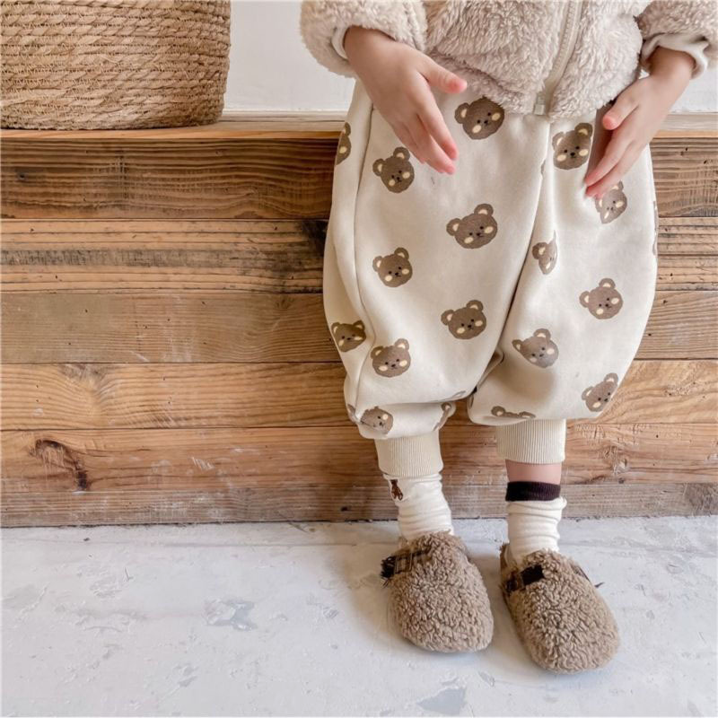 Baby Cute Cartoon Bear Warm Casual Sweatpants