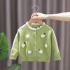 Kids Toddler Girls Autumn Winter Fashion Casual Simple Solid Color Flower Button Sweater