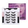 5 Pairs Magnetic False Eyelashes And Liquid Eyeliner Set