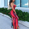 Women Fashion Sexy Printed Tube Maxi Dress