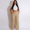 Women Simple Breathable Straight Solid Color Pant