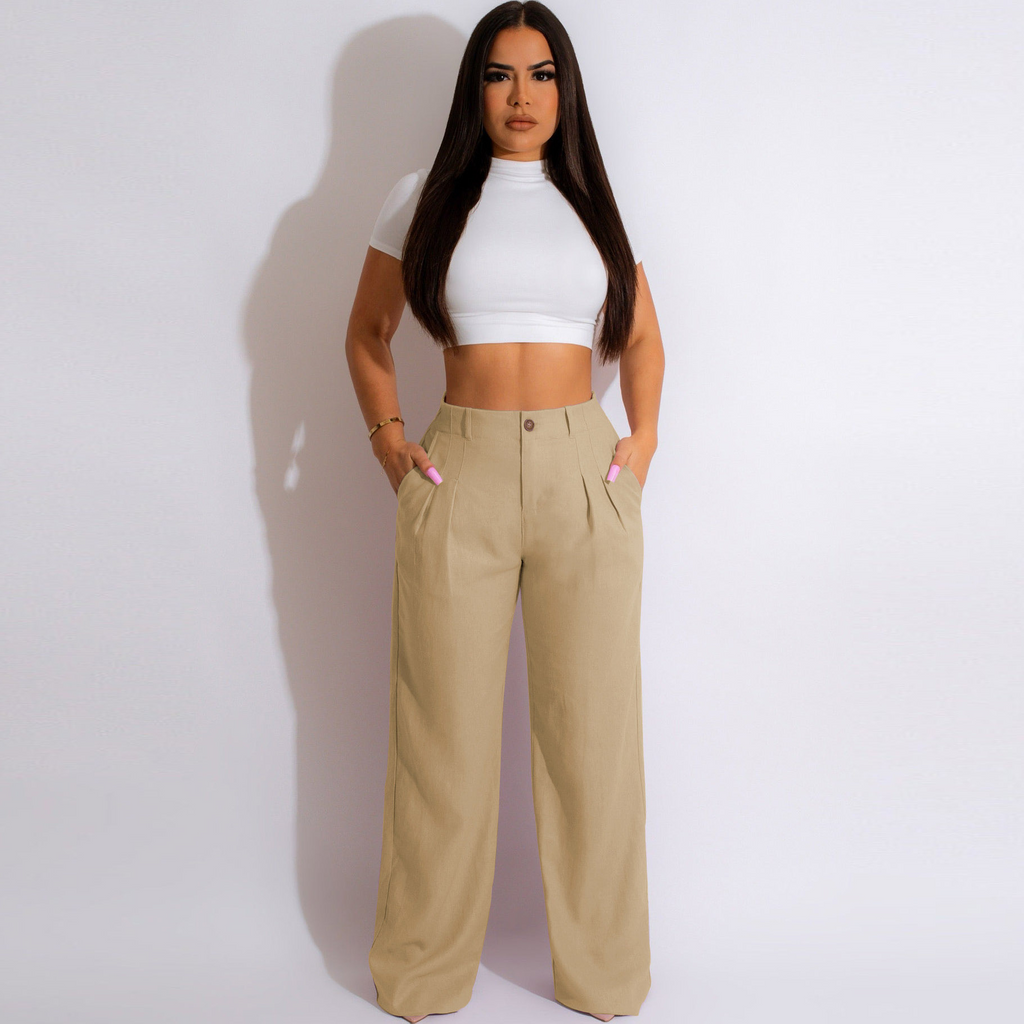 Women Simple Breathable Straight Solid Color Pant