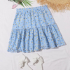 Women Summer Vacation Floral Print Chiffon Skirt