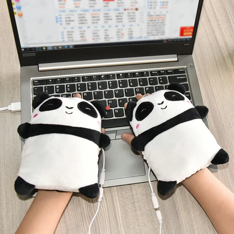 Autumn And Winter Half Finger USB Electirc Heating Gloves