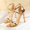 Women Fashion Sexy Hollow Cross Stiletto Heel Sandals