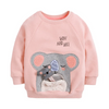 Kids Toddler Big Girls Spring Autumn Fashion Casual Solid Color Letters Cartoon Koala Bear Long Sleeve Round Neck Hoodies