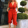Women Fashion V-Neck Backless Solid Color Halter Jumpsuits