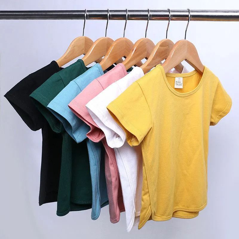 Boy Girl 1-7T Kid Candy Color Short Sleeves T-Shirt