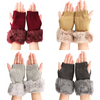 (Buy 1 Get 2) Women Fashion Plush Thickened Warm Knitted Half-Finger Gloves