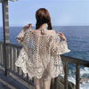 Women Loose Casual Long Sleeve Cardigan Swimsuit Cover-Ups