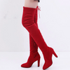 Suede Upper Round-Toe High Heel Solid Color Over The Knee Boots