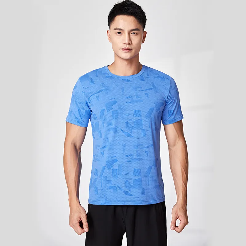 Men Casual Quick-Drying Round Neck Short-Sleeved Loose Sports T-Shirt