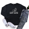 Easter Fashion Ladies Long Sleeve Bunny Ears Printed Round Neck Sweatshirt