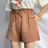 2 Pieces Women'S Fashion Casual Drawstring Waist Wide Leg Suit Shorts