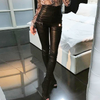 Double Zipper Design High Waist PU Skinny Pants