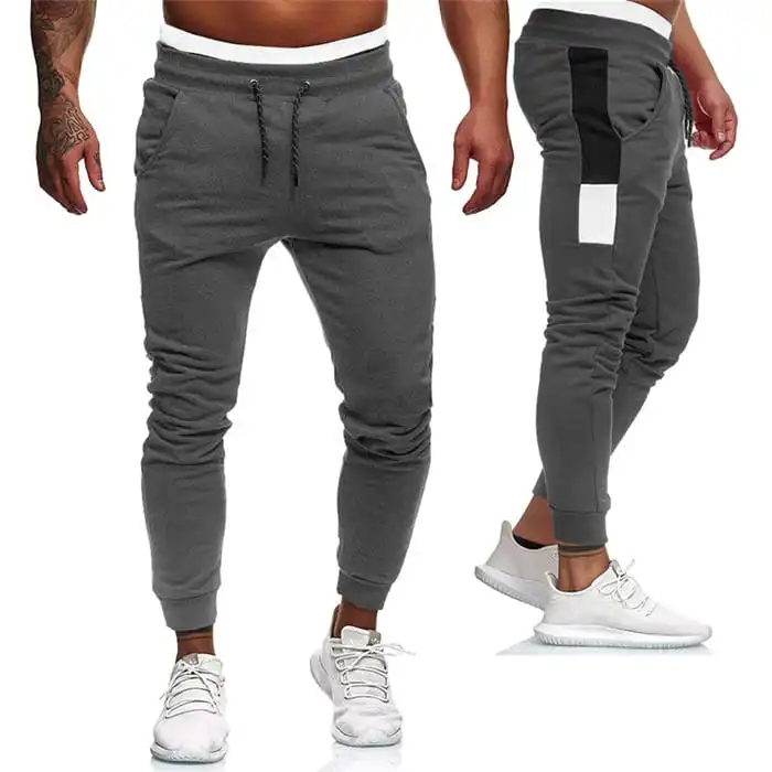 Men Fashion Color Blocking Drawstring Waist Sweatpants