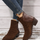 Women Fashion Plus Size Solid Color Suede PU Stitching Short Boots