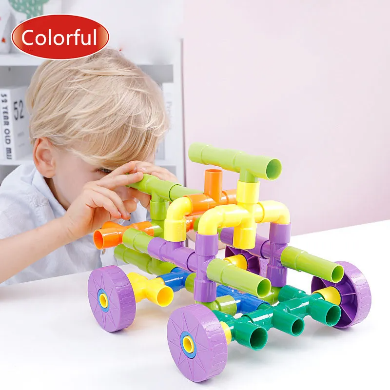 72pcs/Set Colorful Plastic Water Pipe Plug Matching Building Blocks