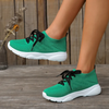 Women Fashion Casual Plus Size Fly-Woven Breathable Sneakers