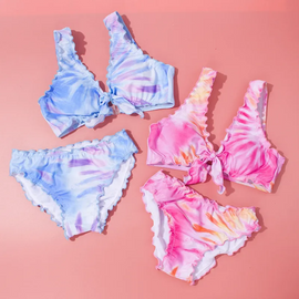 Children Kids Baby Fashion Girls Sleeveless Gradient Print 2pcs Set Swimsuit