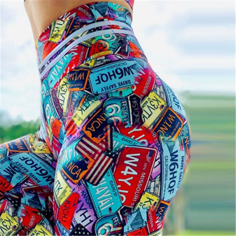 Women Unique Graphic Printed High-Waisted Yoga Leggings