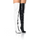 Women Fashion Black White Colorblock Knee High Pu Heel Boots